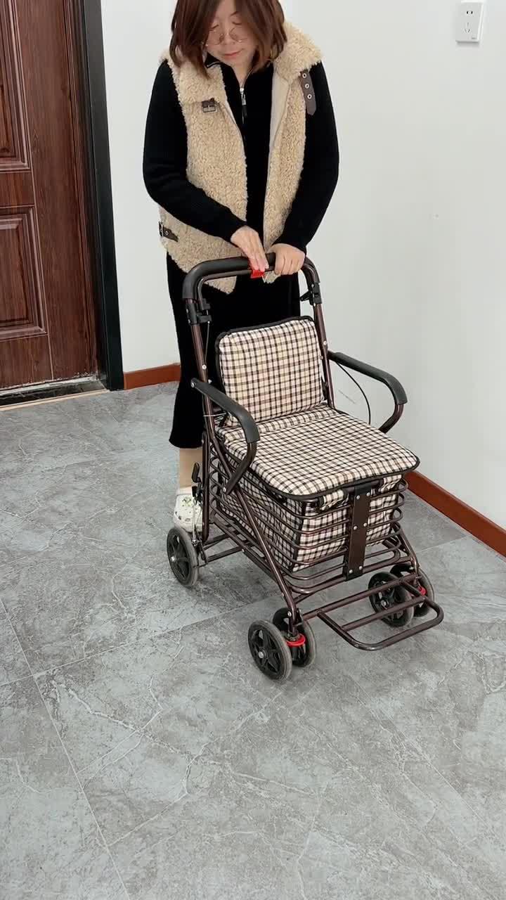 妈妈牌助力手推车,出门可推累了能坐,买菜有大储物空间