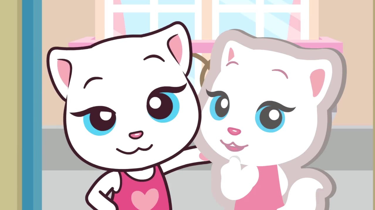 汤姆猫家族:安吉拉指挥汤姆摆照片,汤姆累得满头大汗