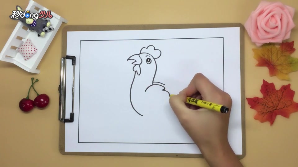 简笔画大公鸡