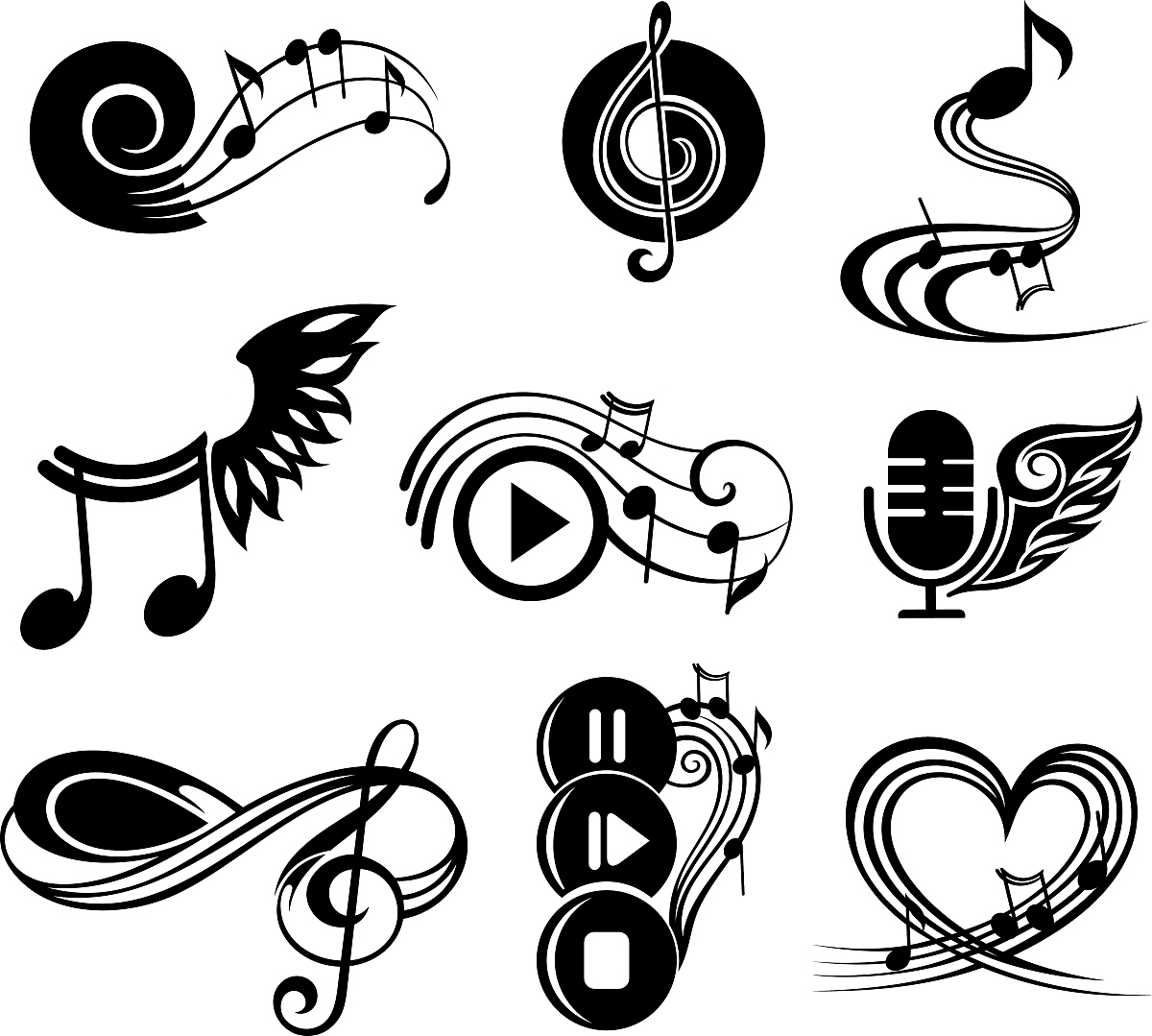 music icons set