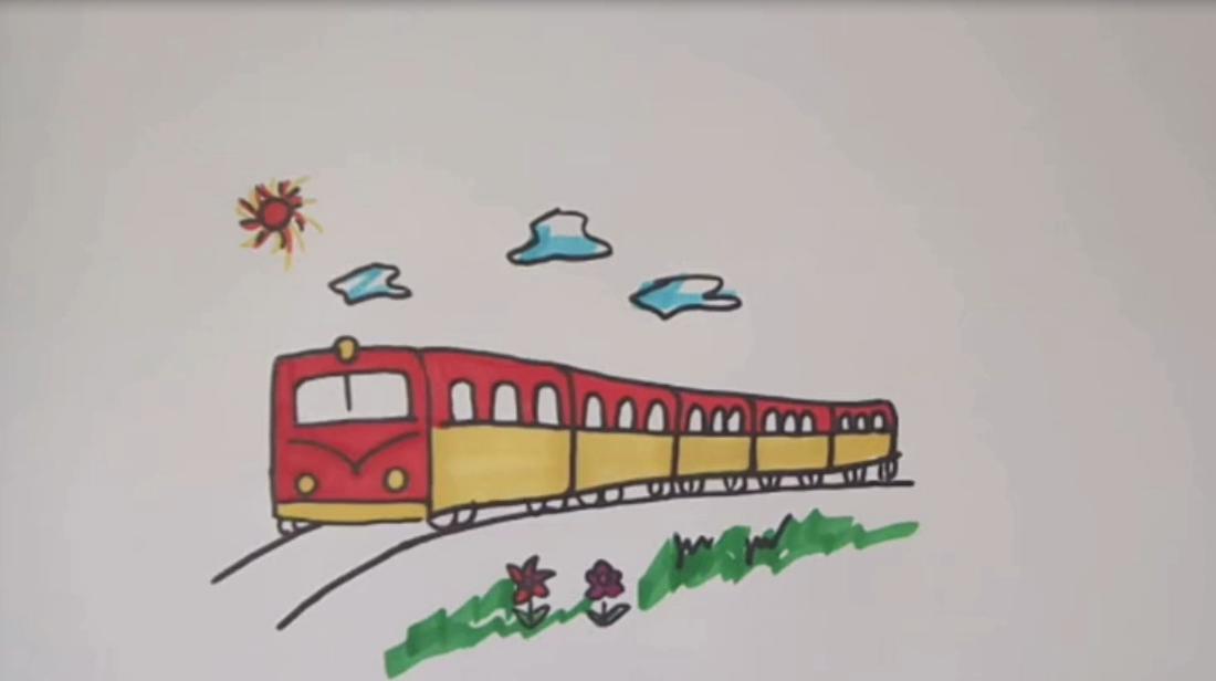 手工教程:漂亮的简笔画火车,快教你家小少爷学起来吧!