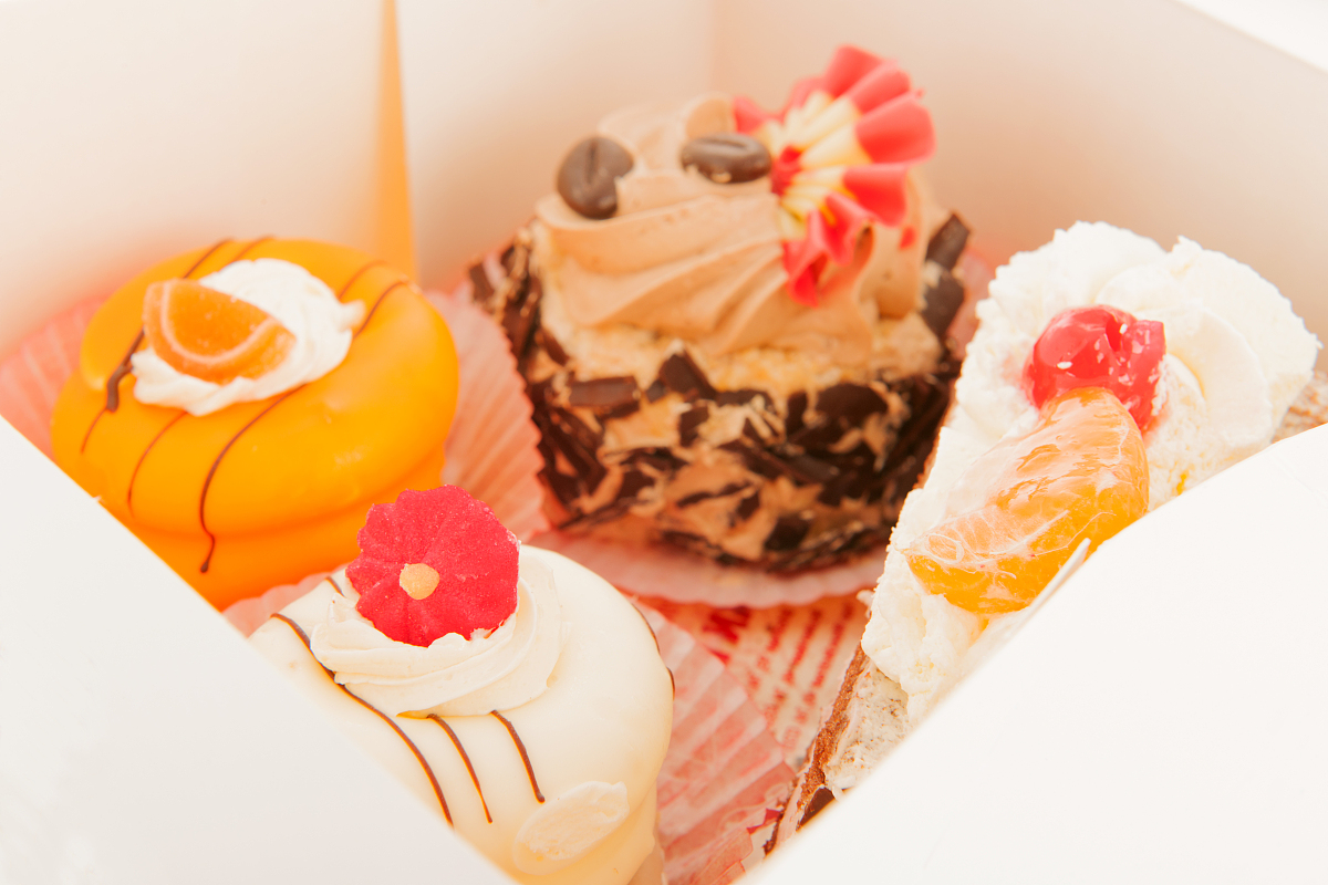 assortment pastry in box