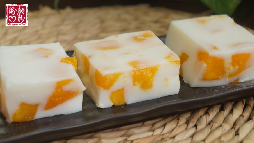 超级简单的芒果椰汁糕,一次就能成功,Q弹爽滑,非常好吃!