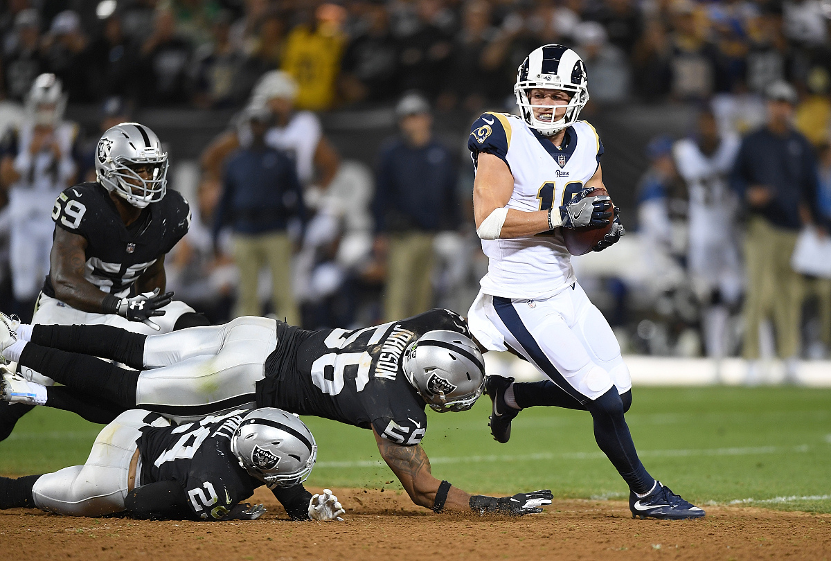 oakland, ca - september 10:  cooper kupp #18 of the los angeles 