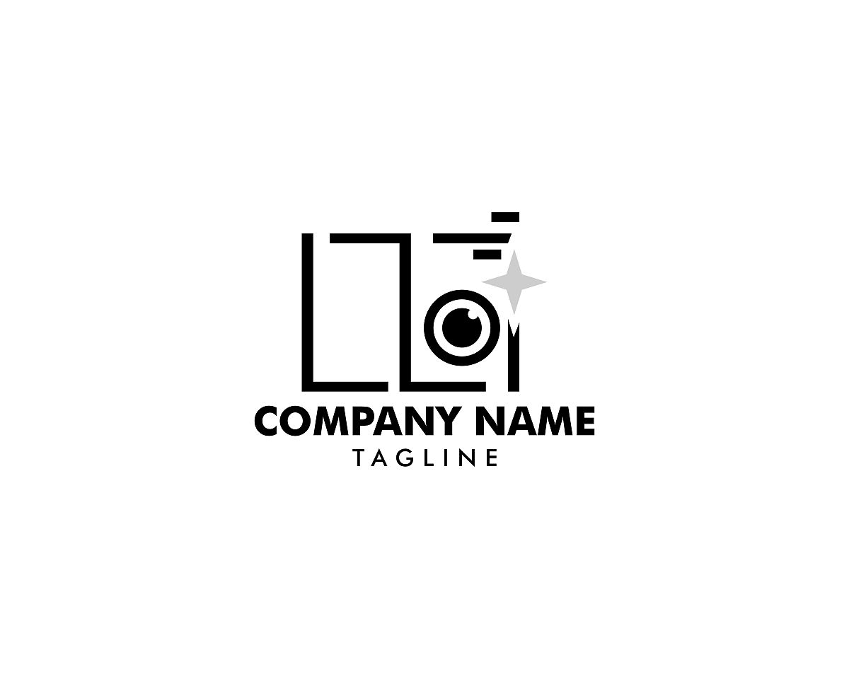 camera photography logo icon vector template