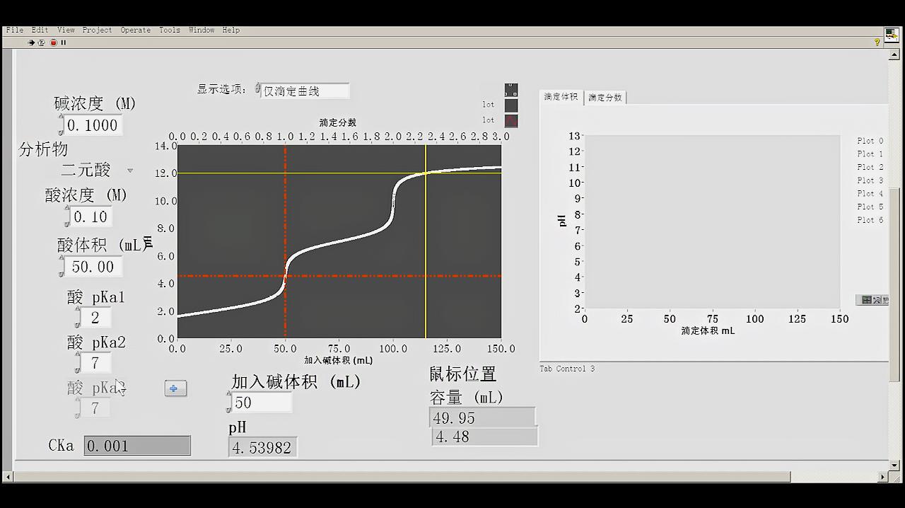 [图]「分析化学教学」模拟演示6 多元酸滴定曲线讲解