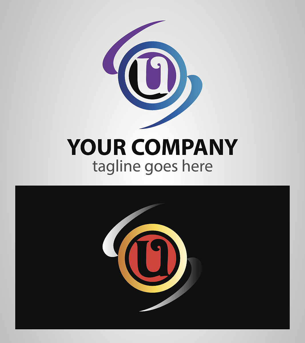 letter u logo symbol design template elements
