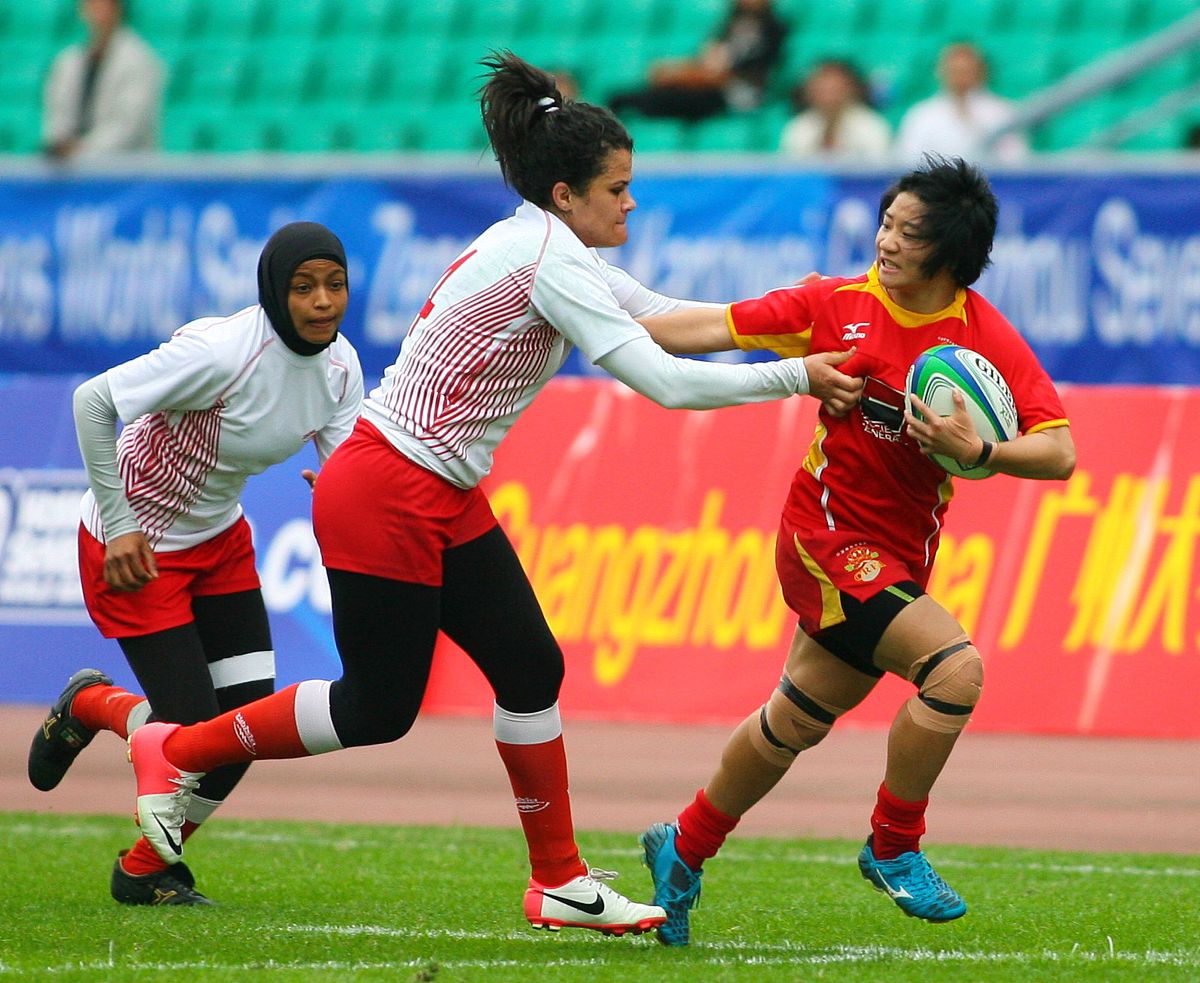 2013年3月31日,广州,2013世界女子七人制橄榄球赛,中国53-0突尼斯.***