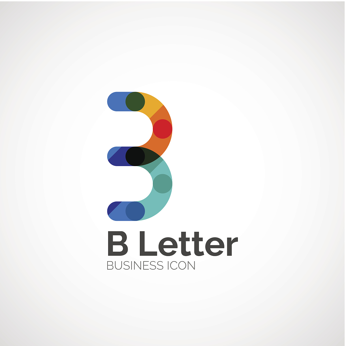 b letter icon, minimal line design