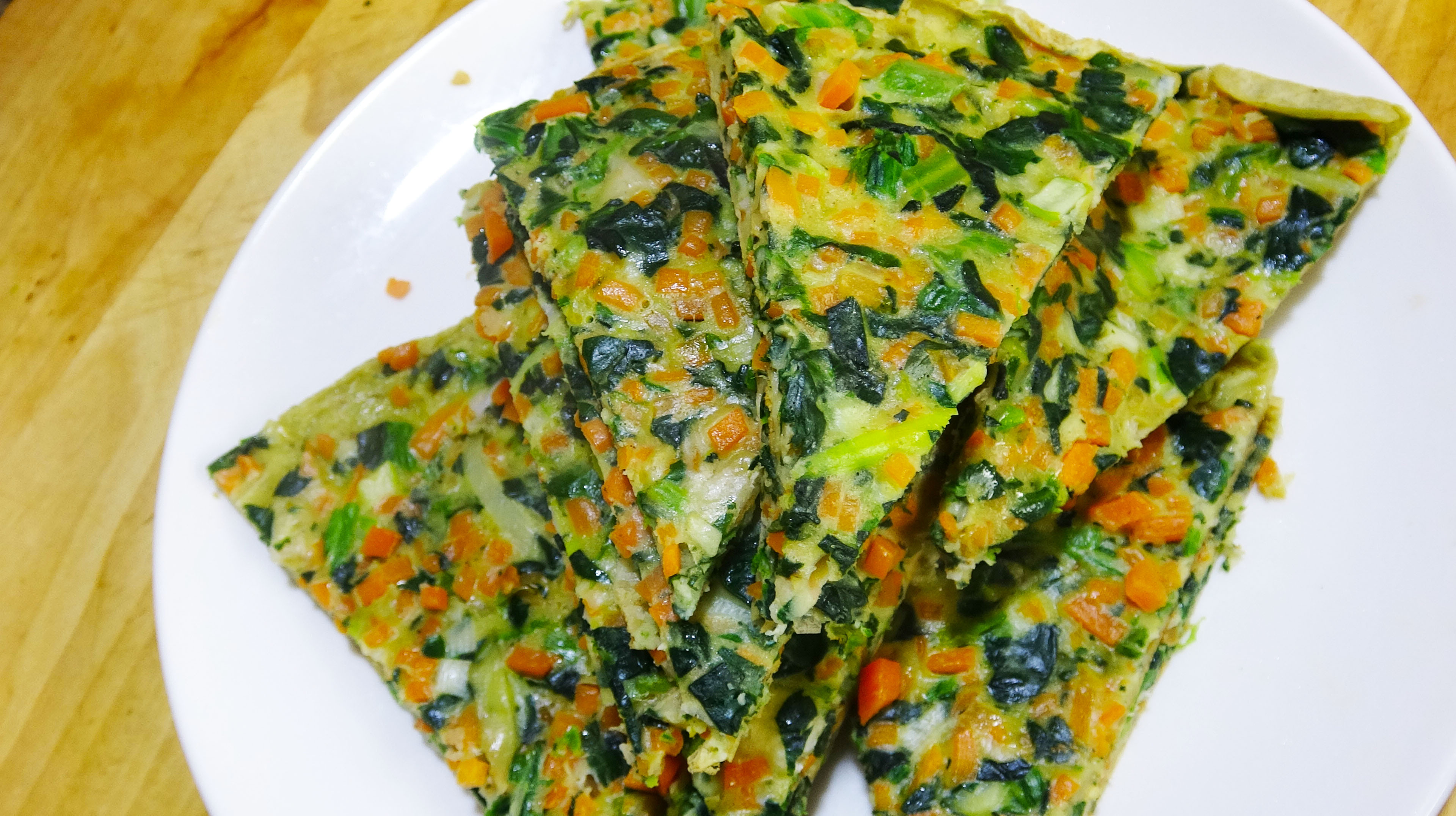 菠菜这么美味,原来和鸡蛋搭配,成就了健康美味的香煎菠菜鸡蛋饼