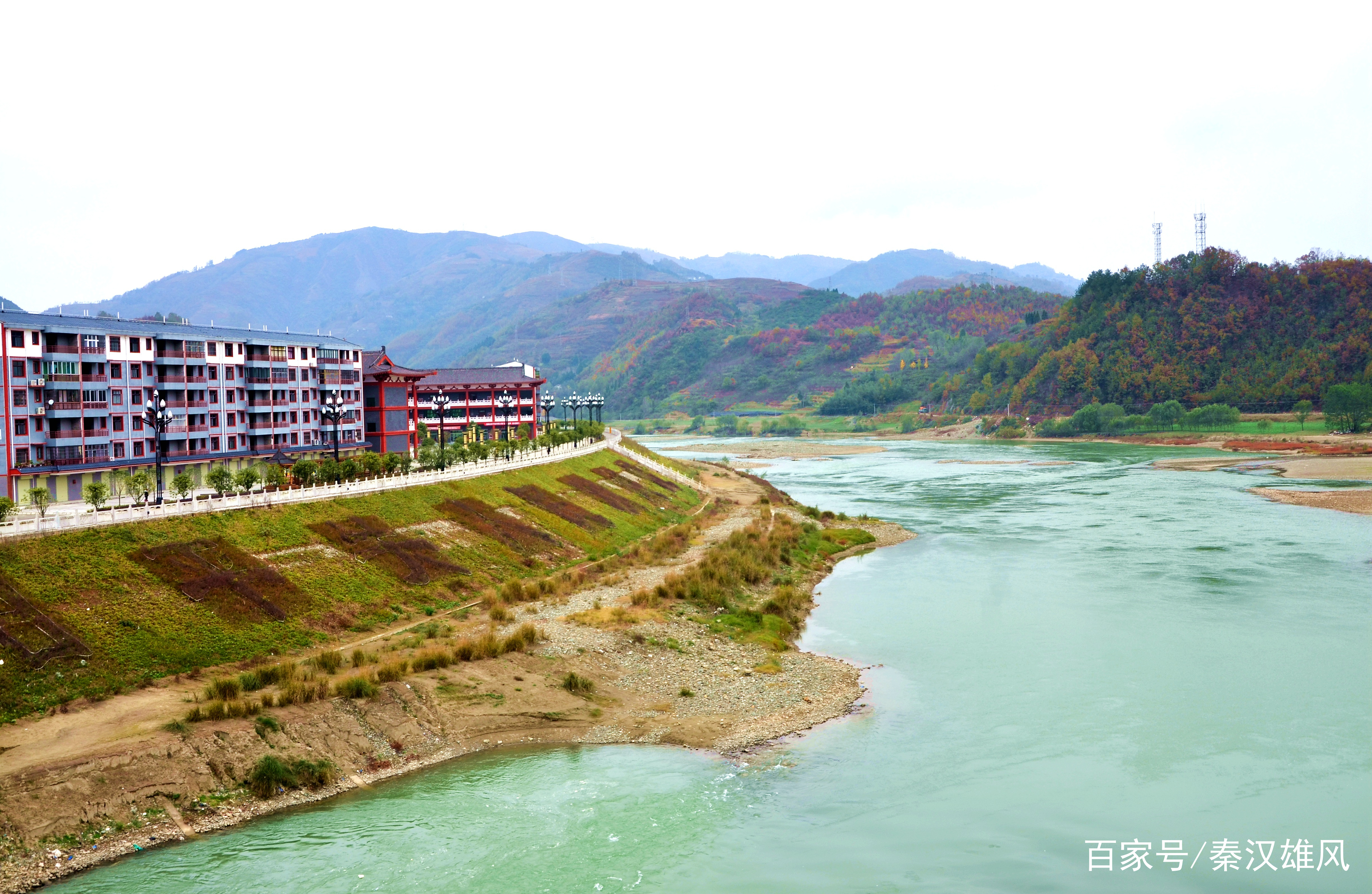 嘉陵江畔的宁强阳平关美景如画
