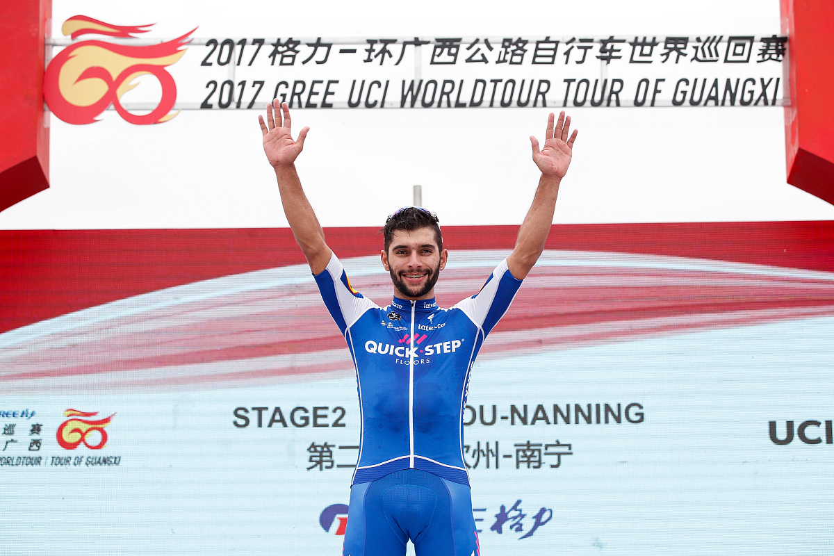 2017年10月20日,广西,2017环广西世界公路自行车巡回赛第2赛段颁奖仪