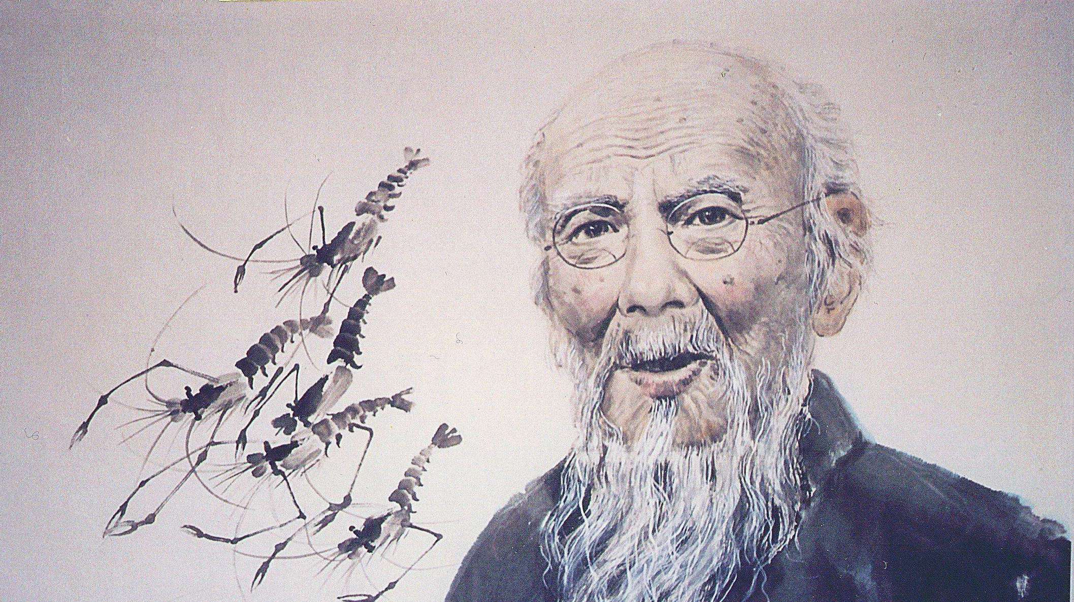 这个虾,不是小龙虾,而是世界著名的画家齐白石画的虾!