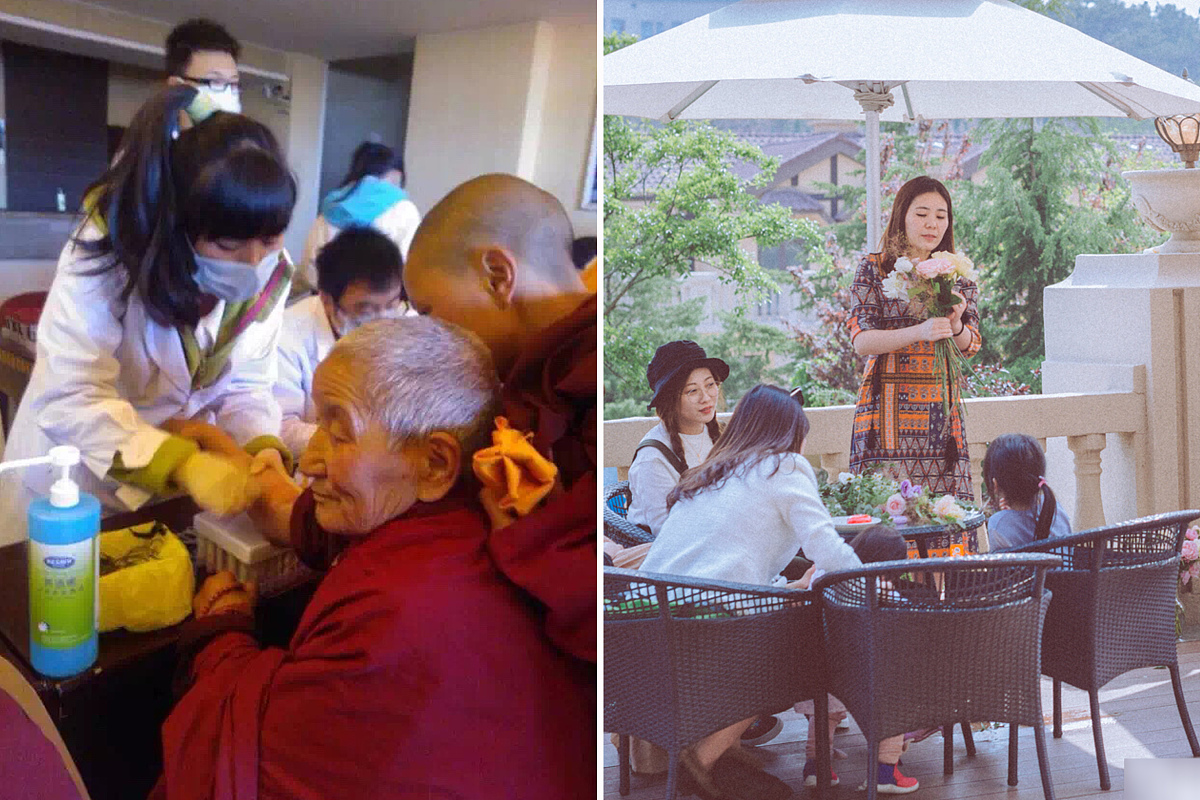 ***_***左图为徐琳在西藏做义工的照片,那时候她还是一名"美小护".右