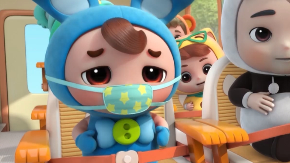 百变校巴:逗逗感冒了,小口罩快带上,传染别人就不好了