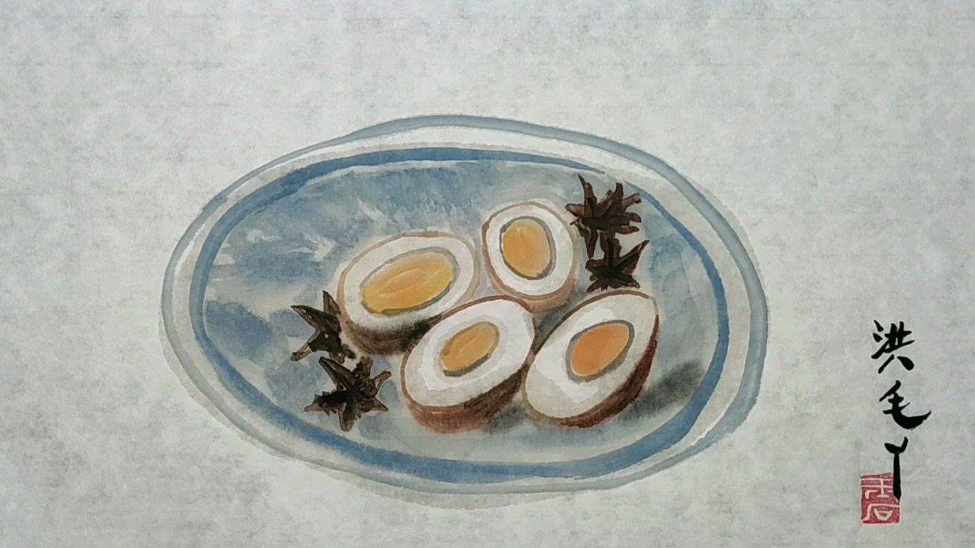 煮了的鸡蛋儿童画