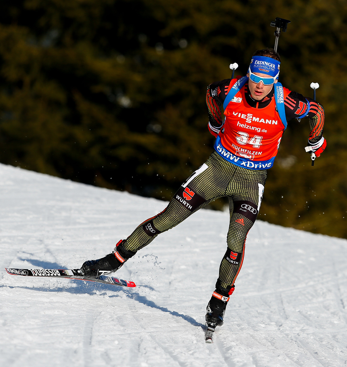 hochfilzen, austria - february 11: simon schempp of germany in a