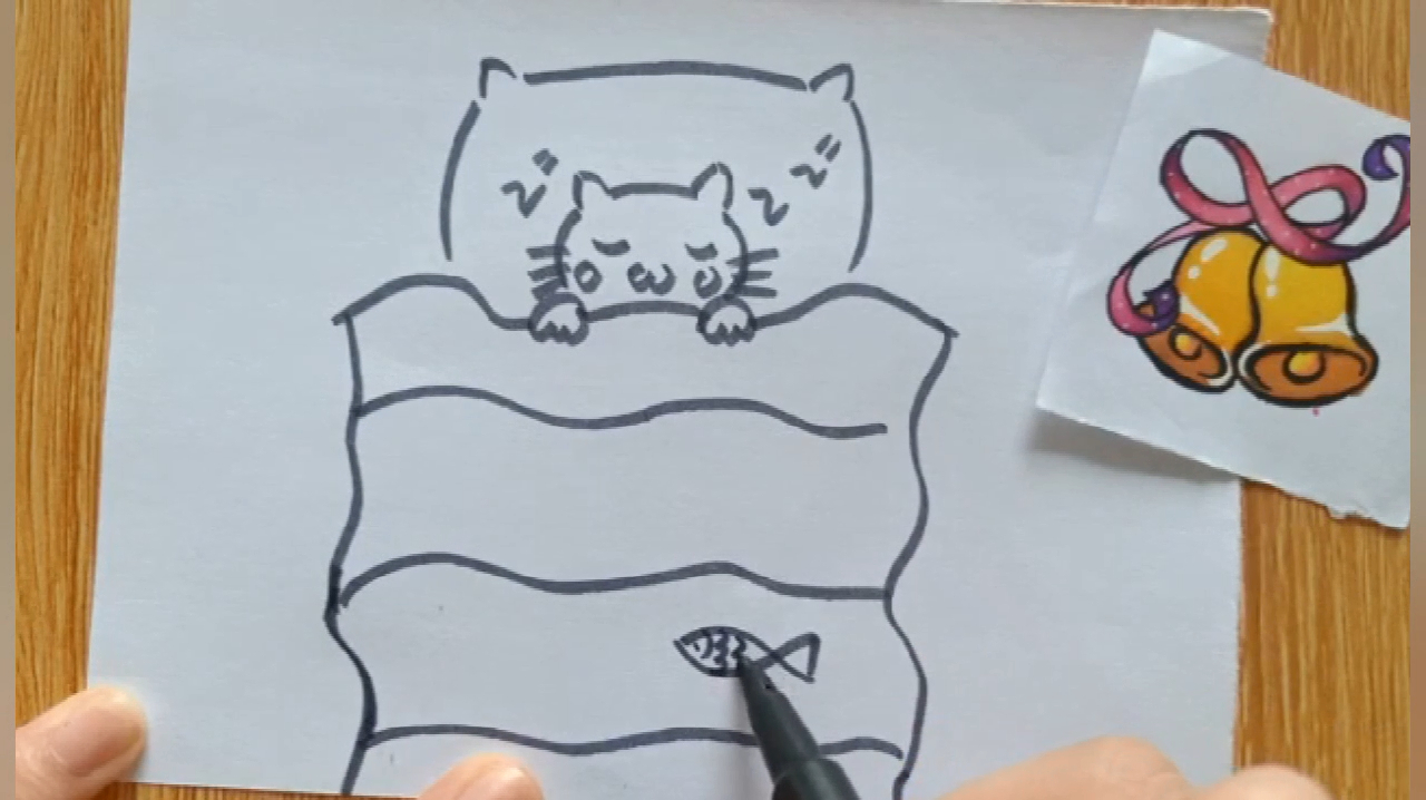 睡懒觉的小猫咪,儿童简笔画基础入门解说版教程,简单又好学