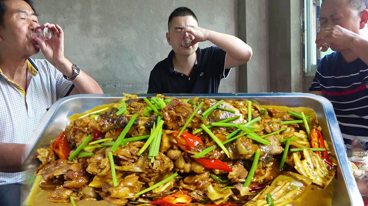 超小厨2斤甲鱼4斤鸡,今天做王八烧鸡,一口酒一口鸡,真过瘾