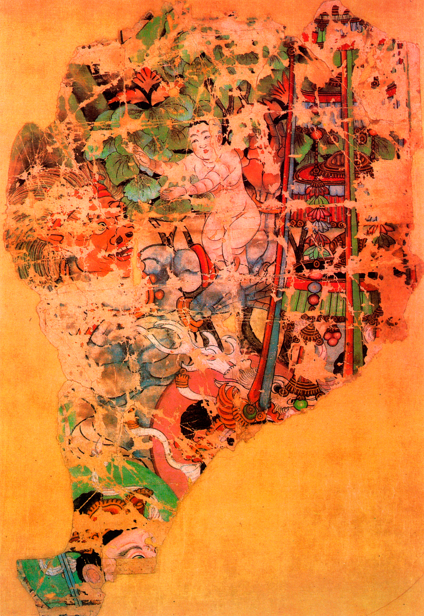 ***_***敦煌藏经洞流失海外的绘画珍品(纸本):净土图段片.唐(8-9世纪)