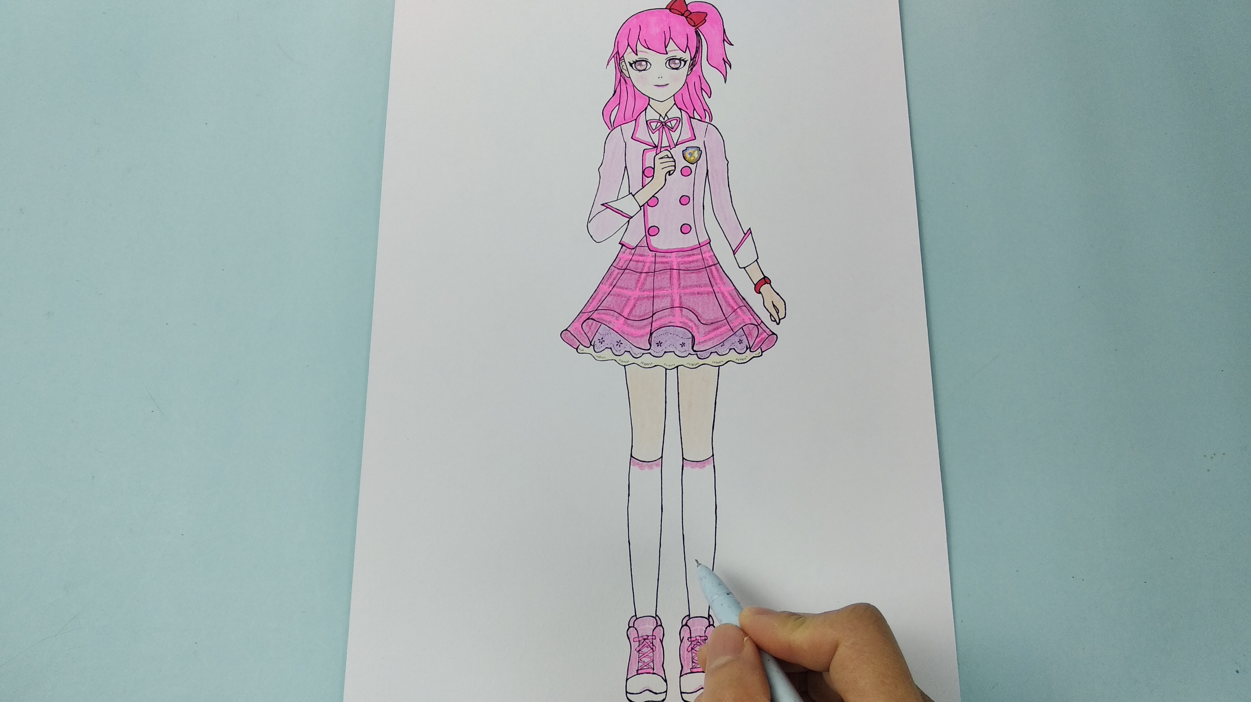 菲梦少女:穿校服的乔可星简笔画