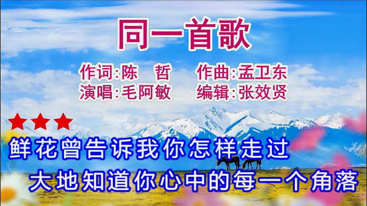 [图]毛阿敏演唱的《同一首歌》好听极了，百听不厌