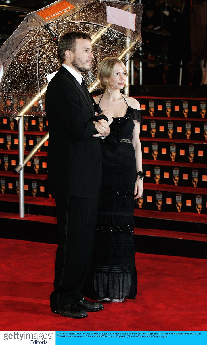 london - february 19:  actors heath ledger and michelle williams