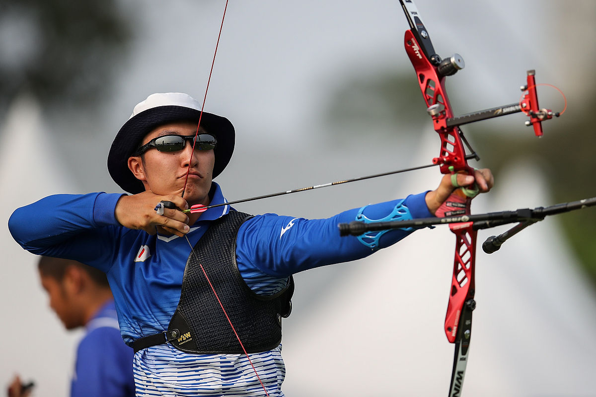 jakarta, indonesia - august 25:  muto hiroki of japan in action 
