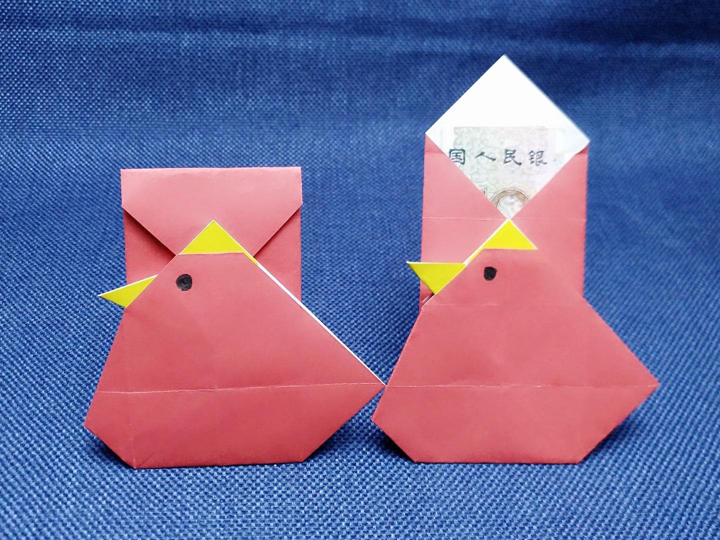 教孩子折可爱的小鸡红包