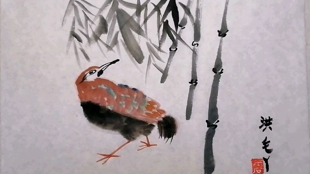 野鸡是怎么画的儿童画