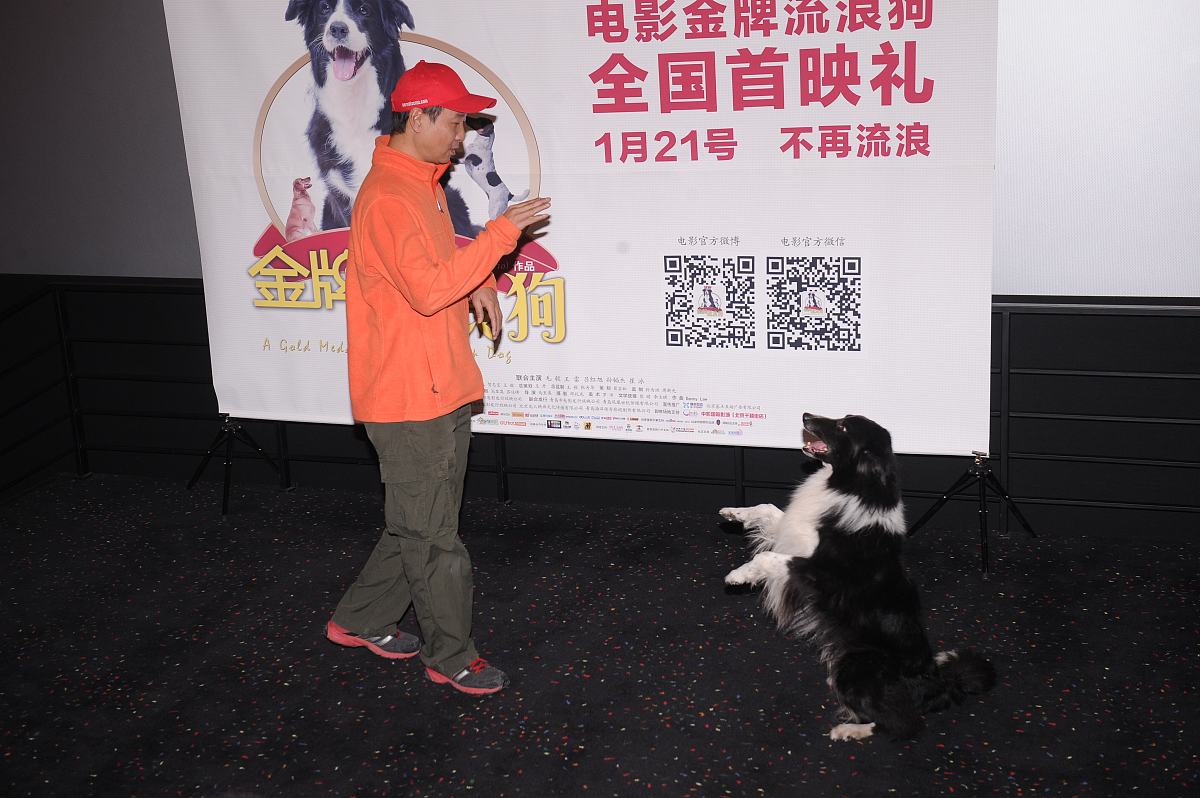 2014年01月19日,北京,电影《金牌流浪狗》首映发布会举行.***_***导演