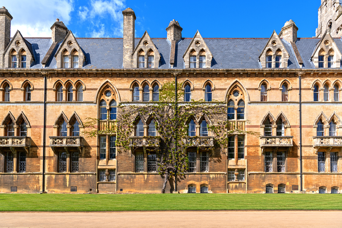2018年4月25日,英国,牛津大学校园.***_***牛津大学圣基督教会学院(也