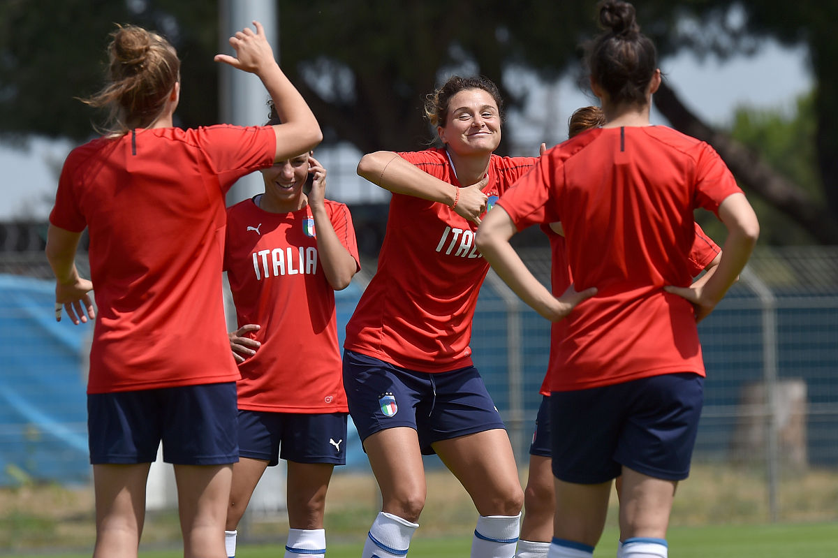 2019年6月24日,法国,2019女足世界杯1/8决赛前瞻,意大利女足训练备战