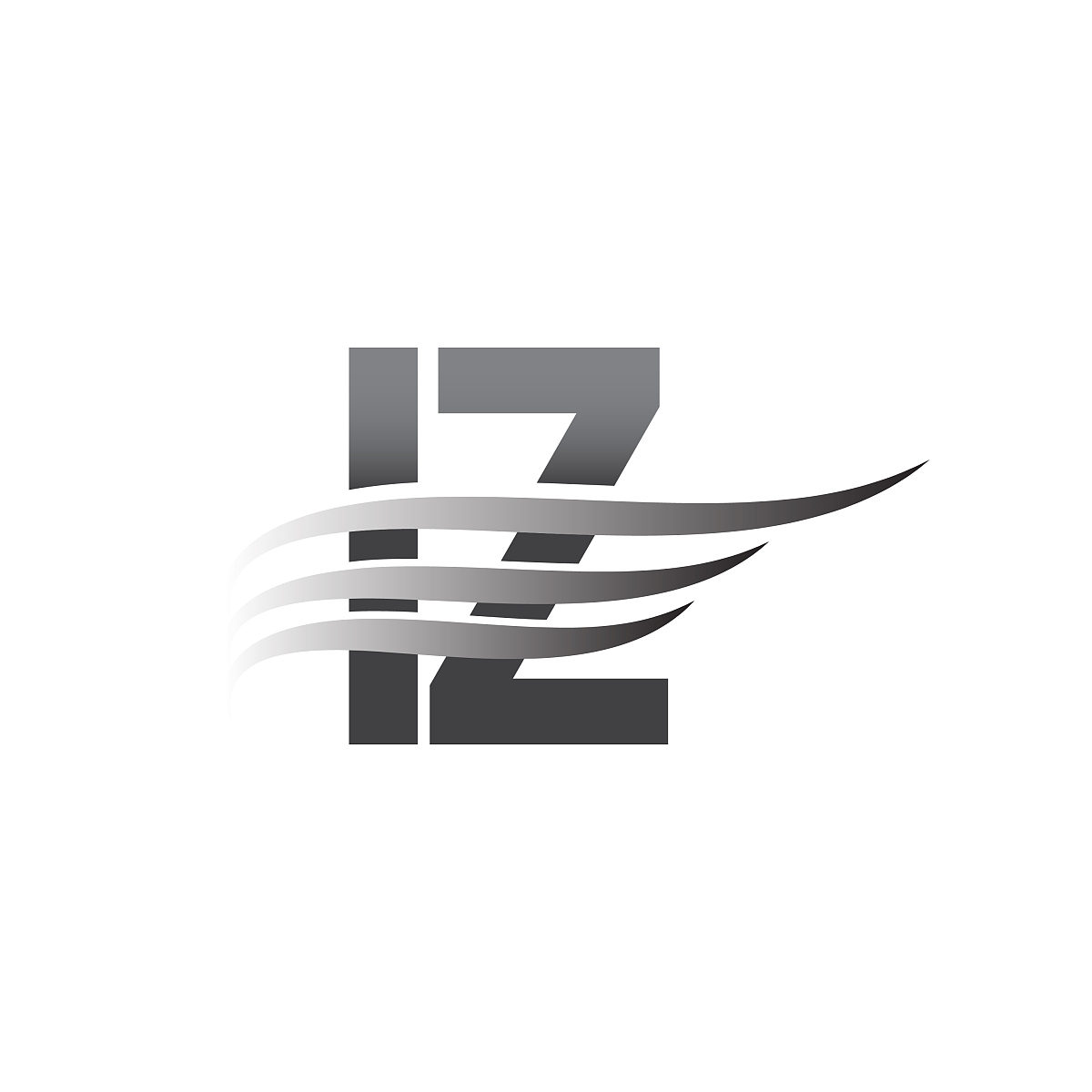 initial letter, grey color vector logotype