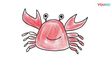 教小朋友画一只卡通螃蟹亲子简笔画,宝宝轻松学画画