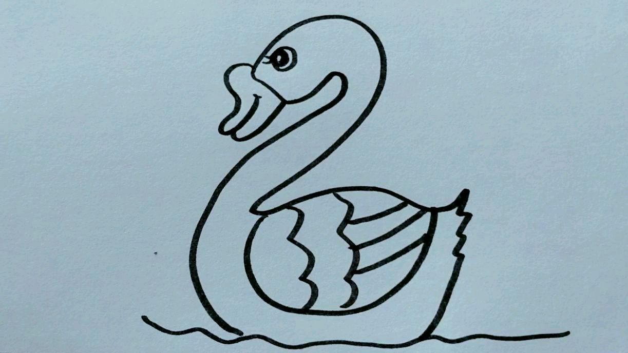 画一个简单的大白鹅