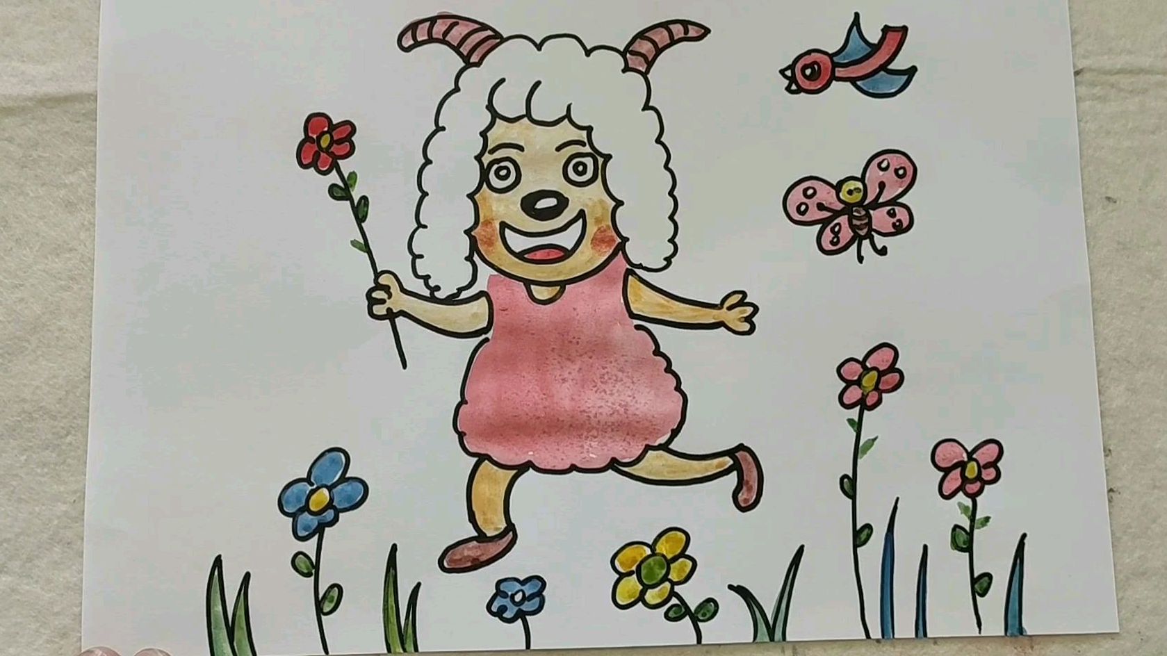 可爱的喜羊羊儿童画