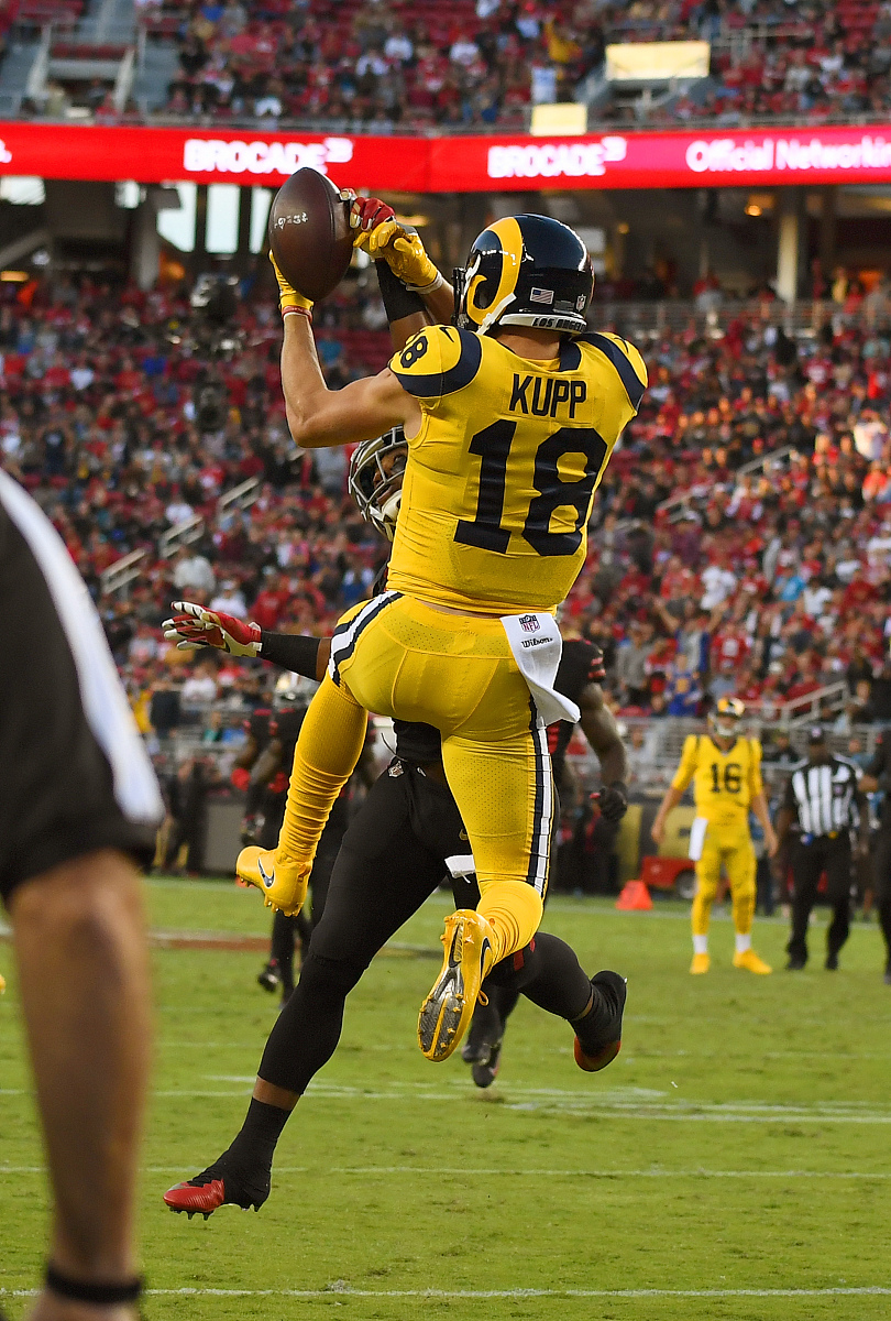santa clara, ca - september 21:  cooper kupp #18 of the los ange