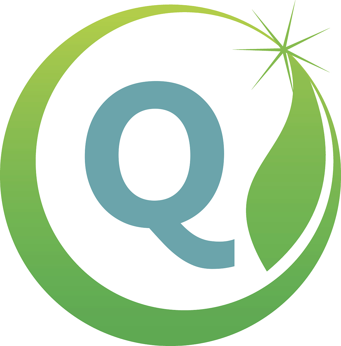swoosh leaf letter q