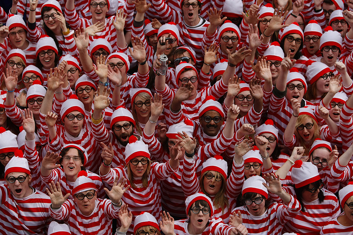 2011年4月1日,爱尔兰都柏林,《威利在哪里》(where's wally)漫画爱好
