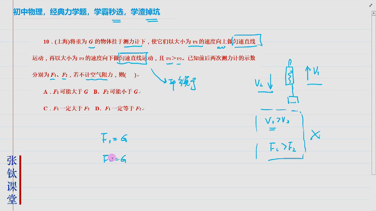 [图]初中物理,经典力学,平衡问题,学霸秒选,学渣掉坑