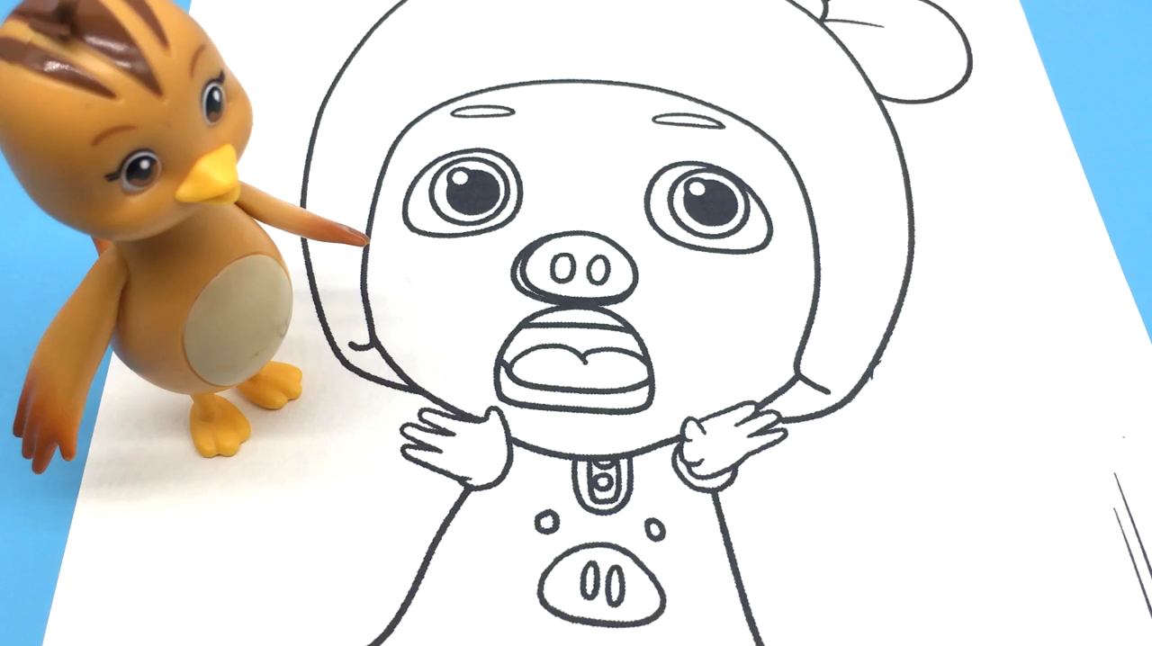 萌鸡小队画猪猪侠菲菲涂色画