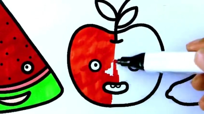 夏天彩色水果简笔画内容图片展示