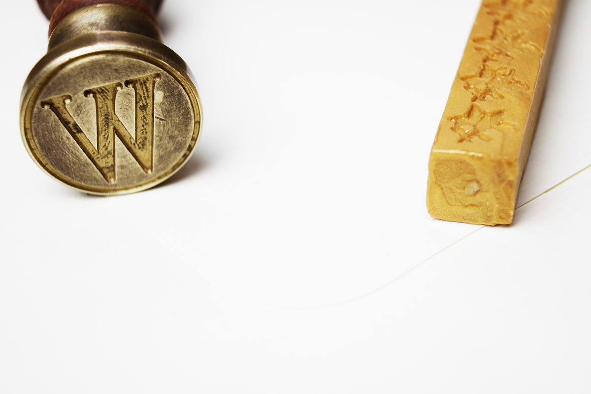 w letter stamp and wax