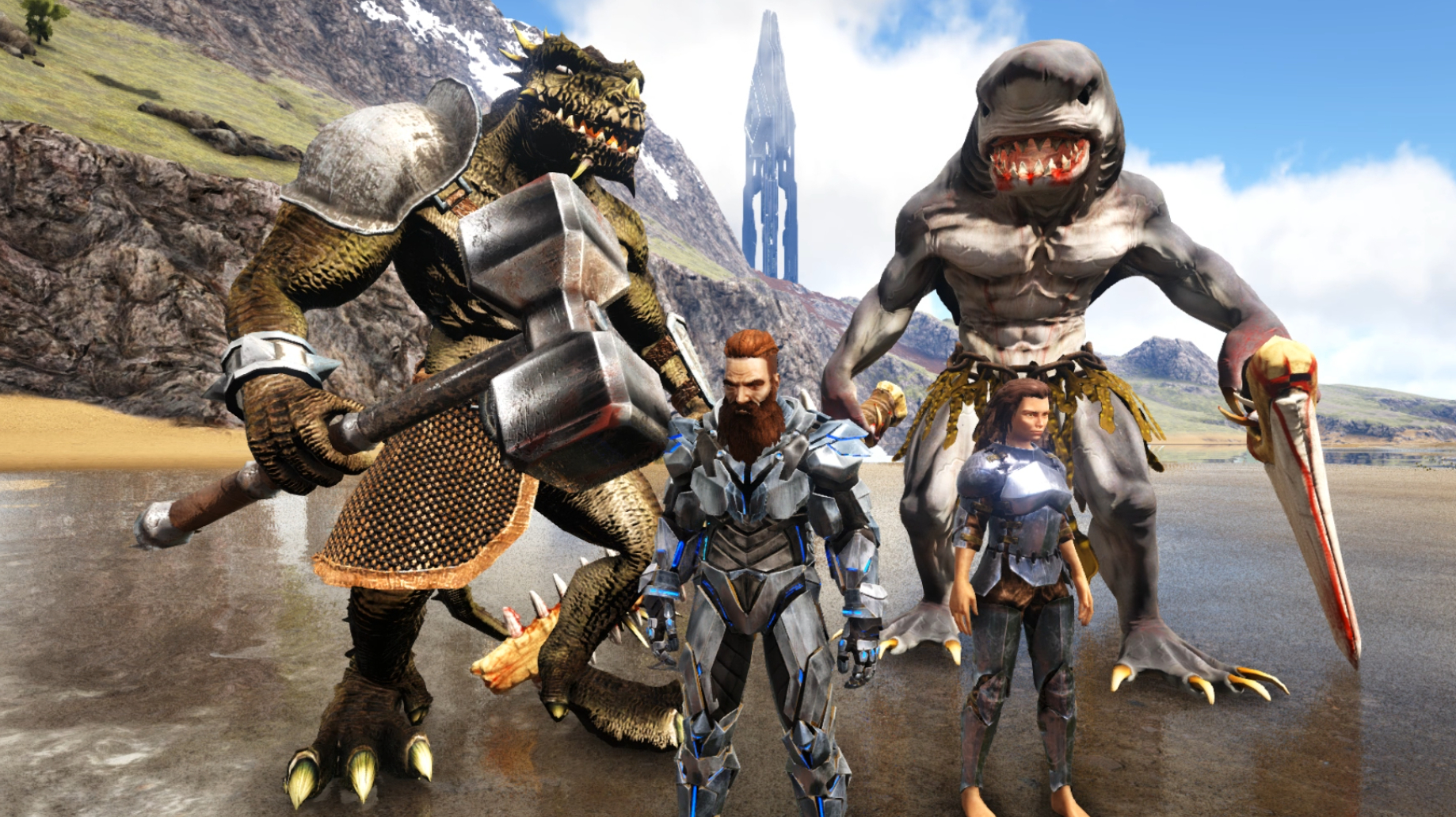 方舟生存进化-VS系列 鲨鱼半兽人VS鳄鱼半兽人 谁更厉害