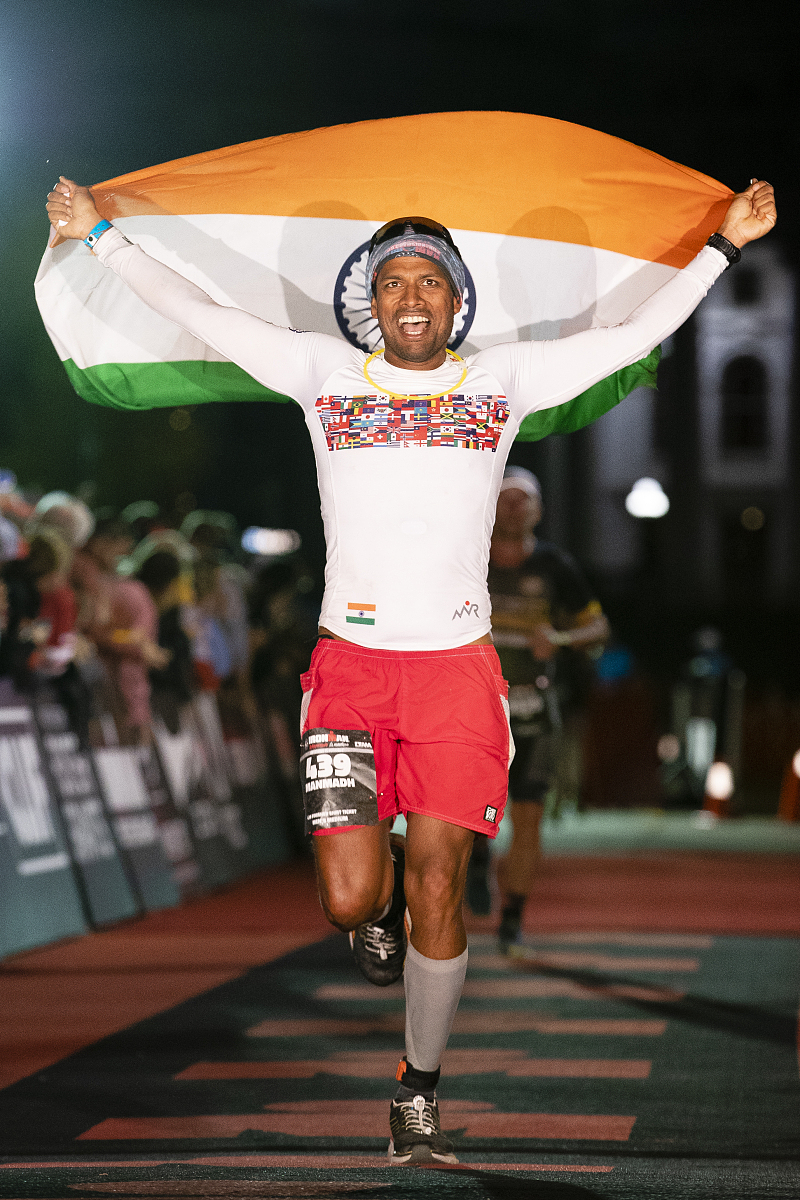 madison, wi - september 09: manmadh rebba celebrates as he finis