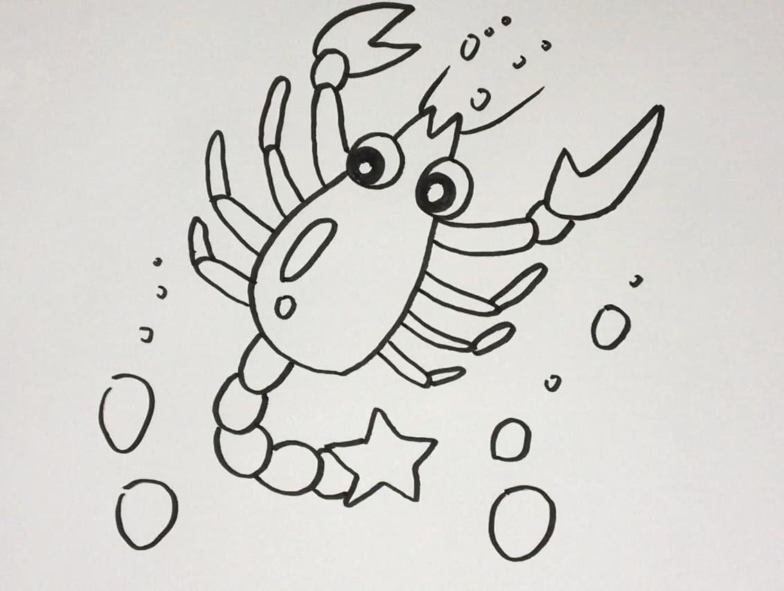 简笔画虾 简单好学