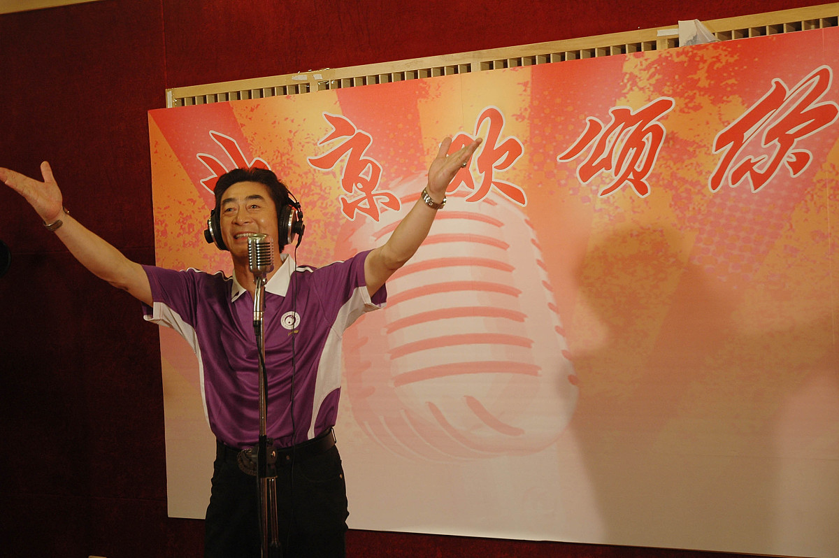 2008年8月23日,北京,奥运公益歌曲《北京欢<strong>颂</strong>你》录制.