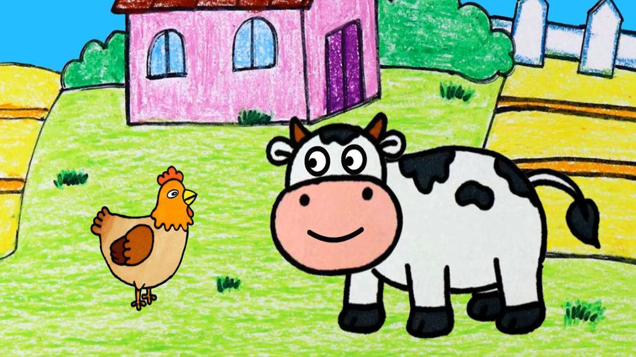 超级创意的卡通简笔画,教程学到手——小奶牛