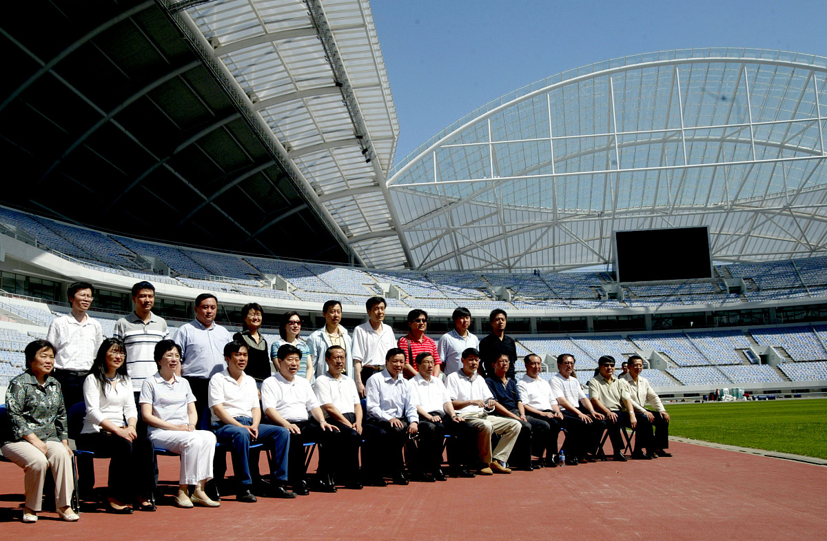 2007年6月6日,中国辽宁沈阳,北京奥组委官员视察2008北京奥运会沈阳赛